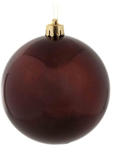VEPATIM 4 Weihnachtskugeln Christbaumkugeln aus Kunststoff braun Ø10cm