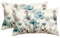 Artoid Mode Blau Wilde Blumen Geometrische Muster Frühling Kissenbezüge 2er Set, 30x50 cm Muster Zierkissenbezug Cushion Cover Wohnzimmer Deko