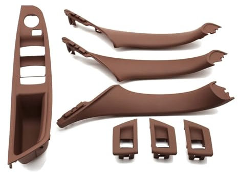 Interieur Dekor 7-teiliges Set Für BMW 5 Series F10 F11 F18 520i 523i 525i 528i 535i 2010–2017, LHD-Innenarmlehne, Türgriff, Innenverkleidung Auto-Innendekoration(Model B Brown)