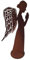 Bornhöft Edelrost Gartenfigur Engel, Metall, 3D-Gartendekoration XXL 57cm rostige Deko Rost Grabdeko