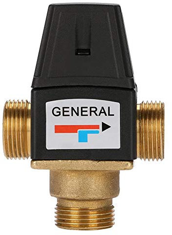 Nikou Robinet Mélangeur Thermostatique à 3 voies DN20 en Laiton pour Chauffage Solaire à Filetage Extérieur