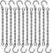 Jesiah 12PCS Hanging Basket Chains, 24cm Heavy Duty Plant Hangers with Hooks & Clips Metal Hanging Chains for Bird Feeders Cage Planters Wind Chimes Lanterns Decorative Ornaments (Black)