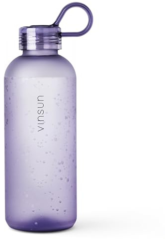 VINSUN Gourde Sport 650ml Violet avec Poignée - Réutilisable, Sans BPA, Tritan, Étanche - Bouteille d'Eau légère pour Sport, Excursion, École, Bureau