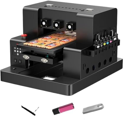 FQkBEX DTF -Drucker A3 A4 kompatibel mit L805 -Flachbettdruckmaschine Kompatibel mit Stiftholzmetalldruck(A3 L805 UV Printer1)