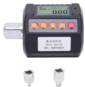 Tyenaza Digitaler Drehmomentadapter, Digitalanzeige, Torsionsschlüssel-Adapter, 13,5–135 Nm Messgerät, 1/2 Zoll, 3/8 Zoll, 1/4 Zoll Antrieb