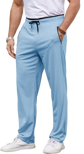YloveM Jogginghose Herren Baggy mit Taschen Freizeithose Trainingshose Herren Lang mit ReißVerschluss Sweatpants Jogger Slim Fit Hosen Sporthose Männer