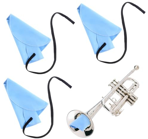 3 Stück Saxophon Reinigungsset,Flöte Reinigungstuch,Klarinette Putztücher,A-förmiges Design Putztuch,für Piccoloflöte Sax Musikinstrumente (Blau)