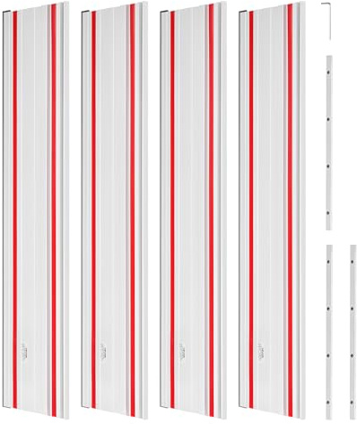 VEVOR Binario di Guida per Troncatrice Circolare Lunghezza Guida 698,5 mm Set 4 Guide in Alluminio 3 Connettori, Set di Guide per Seghe Circolari per Lavorazione del Legno per Fai-da-te Falegnameria