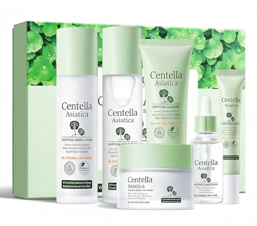 Kit Skincare Viso Completo,Kit per la Cura della Pelle Erba Di Neve 6 Pezzi,Eye Cream,Toner visos,Face Cleanser,Siero visos, Face Lotion,Set Regalo Donna,Cura e calma la pelle, illumina la pelle
