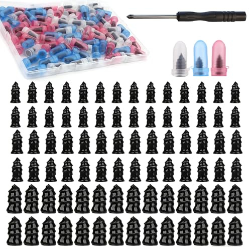 AOQCFS 85PCS Tyre Repair Screws & Tyre Plugs Set, Black Puncture Repair Kit with Screwdriver, Self-Service Rubber Nail Tyre Repair Kit for Car, Motorcycle, Truck Tyre Puncture