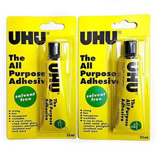 6 X UHU All Purpose Glue Strong Solvent-free Washable 32ml