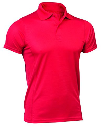 Asioka 08/13 Polo Técnico Liso de Manga Corta, Unisex Adulto, Rojo, XXL