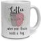 printplanet Tasse mit Spruch: Coffee When Your Brain Needs a Hug - beidseitig Bedruckt - Kaffeebecher, Mug, Becher, Kaffeetasse - Farbe Weiß