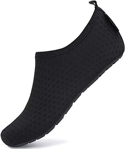 SAGUARO Niños Niñas Escarpines Deportes Acuáticos Zapatos de Agua Descalzo Barefoot Respirable Calcetines de Natación Aire Libre Piscina de Playa Mar Calzado,Mesh Negro 34/35 EU