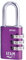 IFAM Candado de Combinación Col Combi, 20mm, Color Violeta, Máxima Seguridad, Ideal para Mochilas y Maletas, Con Clave y Más de 1.000 Combinaciones, Aluminio, Gran Ligereza, Arco 3mm