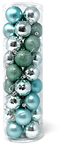 allgala Weihnachtskugeln für Weihnachtsbaum, 5 cm, türkis, 36 Stück