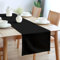 Encasa XO Table Runner Größe 32x230 cm | Baumwoll -Leinwand Stoff | Jet Black Solid Color | Waschbarer und dauerhaft