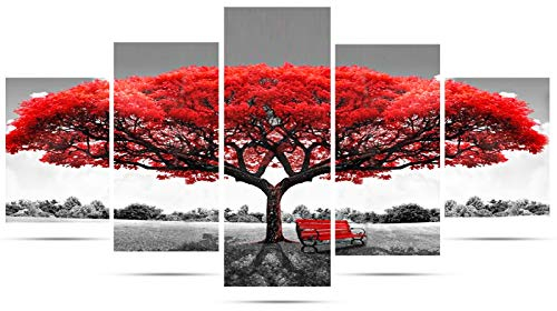 Kit de pintura con diamantes 5D cristales, TAOPE 5 Pack Kit de bordado de diamantes 5D para manualidades, diamantes estilo punto de cruz Decoración(pared/hogar) - Árbol