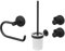Lenz Bad-Accessoire-Set Nero in Schwarz-matt – Toilettenpapierhalter, WC-Bürstengarnitur und Zwei Handtuchhaken – 4-teilig – Zum Kleben oder Bohren – Mit Anti-Fingerabdruck Oberfläche – 4590051