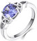 YL Keltischer Ring 925 Sterling Silber Dezember Geburtsstein Tansanit Zirkonia Solitaire Ring Verlobungs-Ehering für Brautfrauen Women(Größe 54）