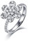 BCughia Zarter Ring, Ring Platin Damen Weiß Trapezschliff Diamant 18 Karat Weißgold Blumendesign Valentinstag Ringe Damen Größe 57(18.1)