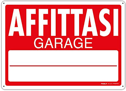 PRINTIX Cartello Affittasi In Polipropilene (PP) Di Spessore 1 mm Stampato Con Tecnologia UV Resistente Alle Intemperie Visibilità A Distanza 25cm X 35cm (Affittasi Garage)