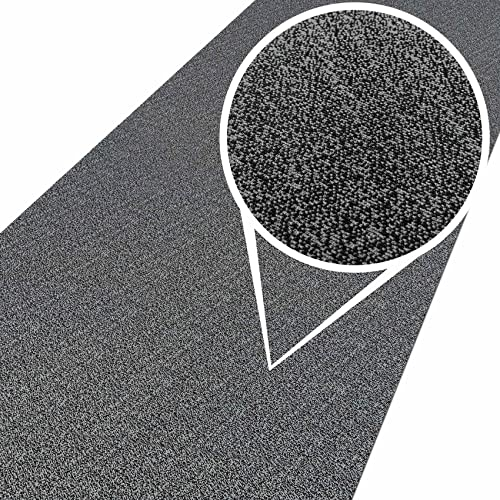 ANRO Teppich Teppichläufer Flur Schlafzimmer Küche Wohnzimmer Küchenläufer Küchenteppich rutschfest Meterware Tamara Grau 200x100cm