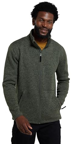 Mountain Warehouse Idris II Mens Full Zip Fleece - Breathable Jacket, Lightweight, Stand Up Neckline - Best for Spring Summer, Travelling, Outdoors, Hiking Green L