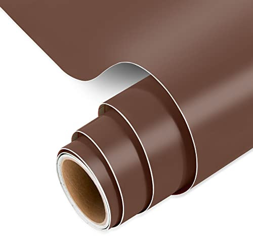 IModeur Rotolo di vinile permanente marrone opaco, 30,5 x 152,5 cm, vinile autoadesivo per tazza, vinile marrone per regalo di compleanno, decorazioni per feste, decorazioni per la casa