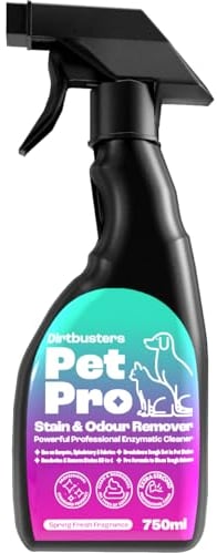 Dirtbusters Pet Pro Pet Stain & Odour Remover Spray, Powerful Professional Enzymatic Carpet Cleaner Solution, Upholstery & Fabric (750ml)