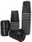 Legendeals Triple Wall 12 oz Disposable Coffee Cups with Lids, Extra-Thick 300 GSM Ripple Paper Cups for Hot Drinks with Leakproof Design and Narrow Sipping Hole, Stylish Black Colour, Pack of 25