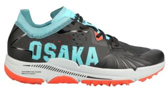 Osaka Unisex - Zapatillas de Hockey Ido Mk1, Botines de Hockey - Negro Analógico/Azul Agua