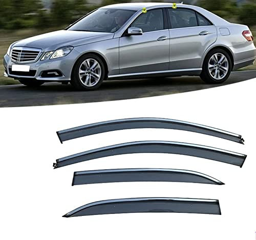 ADAPEY 4 Stück Auto Windabweiser Regenabweiser Für Mercedes Benz E Class W212 2010-2016,Vorne Hinten Regenschutz Seitenfenster Sonnenschutz Deflektor Zubehör