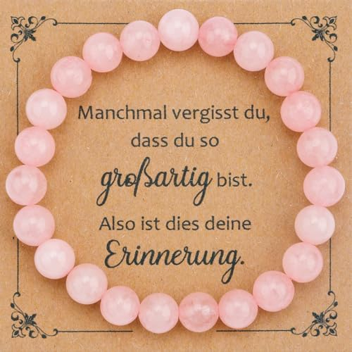 Hroanc Perlenarmband Beste Freundin Geschenke Motivationsgeschenk Armband Geschenk Für Sie Rosa Mutmacher Schwester Geburtstagsgeschenk Für Beste Freundin Geschenk Für Mama Zum Muttertag