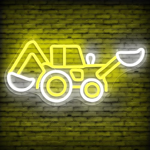 Cheunyar - Neonschild für Wanddekoration, verstellbare Konstruktion, Bagger, LED-Fahrzeuge, Neonlicht, Bagger, Neonlicht für Kinder, Kinderzimmer, Spielzimmer, Geschenke