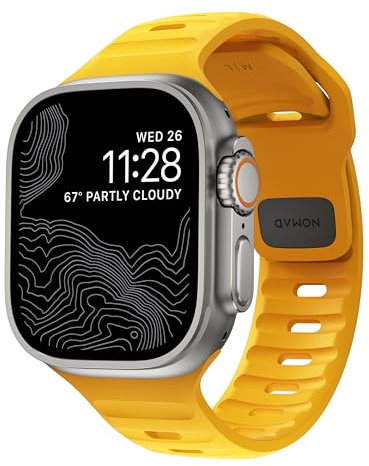 NOMAD Sport Band Compatible with Apple Watch Strap Series 9, 8, 7, 6, SE, Ultra, Ultra 2 & All Previous Models, Waterproof Watch Strap - 49/45/44/42mm - Racing Yellow