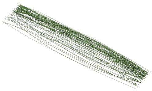 PATIKIL Blumenstiel Draht 36cm, 30 Spurweite 14 Blumendraht 100 Stk Papier Gewickelt Eisen Kunstblume Stiel Zubehör für Heimwerker Blumenstrauß Stiel und Handwerk Dekoration Dunkel Grün