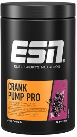 ESN Crank Pump Pro, Cassis, 450 g, Pre Workout Booster - made in Germany