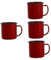 Emaille Tasse 4er-Set, Mehrweg Kaffee Tee Trinkbecher, Kaffeetassen Teetassen ideal für Zuhause/Büro/Reisen/Camping rot