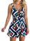 Generisch Damen Sexy Tiefer V-Ausschnitt Ausschnitt Floral Mini Strampler Kleid Flowy Fliege Front Selbst Ärmellose Knoten Smocked Taille Sommer (Blau 2,XL)