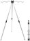 QWORK® Fishing Rods Tripod Stand for 4 Fishing Rods - Telescopic 70-105 cm - Aluminum Alloy - Anti-Rust Sea Beach Pier Shore Tackle Support