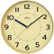 MPM Quality Design Kunstoff Wanduhr, Gelb, große arabische Ziffern, Quarz-Uhrwerk, ∅ 320 mm, Modern, Analog Wand Uhr, Wanddeko, Dekoration für Wohnzimmer, Küche, Büro, Schlafzimmer