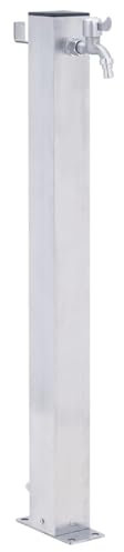 Bulliing Colonna d'Acqua da Giardino 80 cm Acciaio Inox Quadrato,Fontana da Giardino,per Esterno. Fontanella a Colonna Moderna,in Acciaio