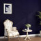 ReWallpaper Tapete Blau Uni Samtstoff Beflockt 44.5cm×7m Möbelfolie Vintage Selbstklebend Blau Dicke Tapeten Flur Wohnzimmer Filzfolie Samt Optik Dekofolie für Schrank Kommode Matt