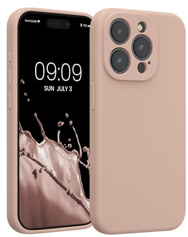 kwmobile Custodia Compatibile con Apple iPhone 15 PRO Cover - Back Case per Smartphone in Silicone TPU - Protezione Gommata - Rosa Antico