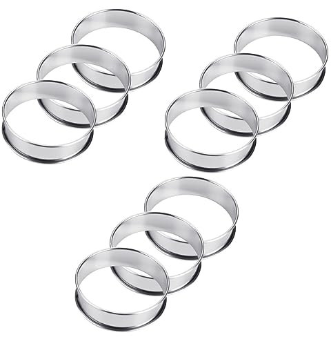 Cabilock 3 Juegos Anillo Para Servir Pizza Acero Inoxidable Molde Quiche Anillo De Pastelería Anillos De Muffins Ingleses Anillos De Pizza De Bricolaje Anillos Redondos Silver 3 Piezas * 3