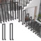 Eckig seitlich montiertes Schmiedeeisen il für Treppen, schwarzes Geländer für Gartenhäuser, Terrassendielen, Terrasse, Balkon – Innen/Außenbereich