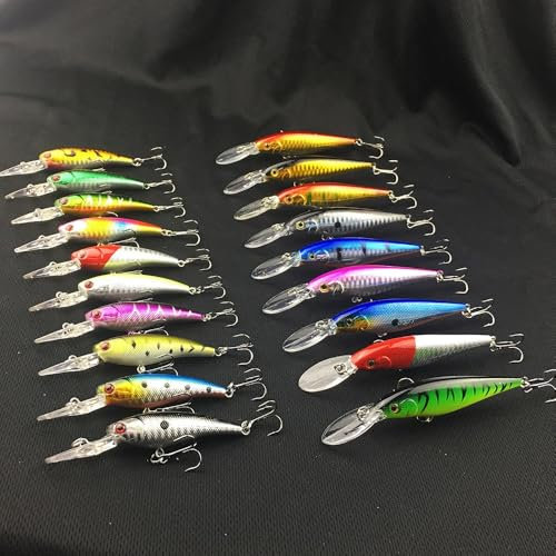 20 Stücke Harte Köder Minnow Angeln Lockt Bass Frische Salzwasser Japan Meer 3D Augen Wobbler Tackle Kurbel Köder Köder Kit Set