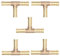 GVSS Lot de 5 Raccords de Tuyau en Laiton en Forme de T 8mm, Connecteurs de Tuyau en Laiton 3 Voies,Raccord Barbelé pour Tuyau d'Air,Carburant,Eau et Gazole