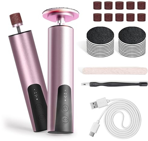 Jianyana 2 in 1 Elektrische Fußfeilen, Elektrische Fußfeile Harte Haut Entferner für trockene tote harte Haut, 6-fach verstellbare Füße Hornhautentferner für Fußpflege Peeling | USB-wiederaufladbar |